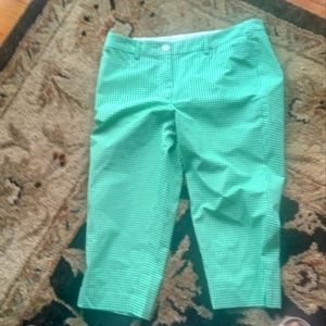 NWOT Talbot's 8P spring green/white checked  women's midcalf clam diggers